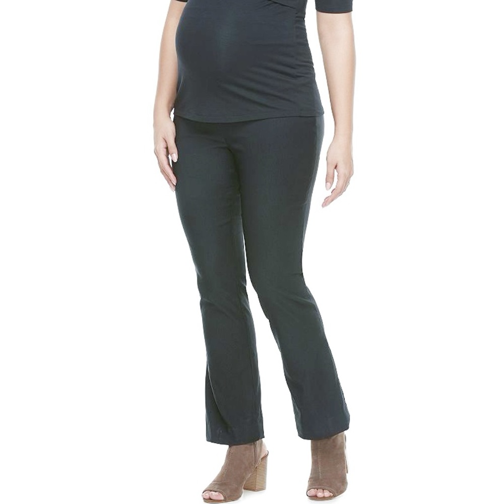 A:GLOW Maternity Pull-On Gray Ponte Knit Bootcut Dress Pants Size XL NWT